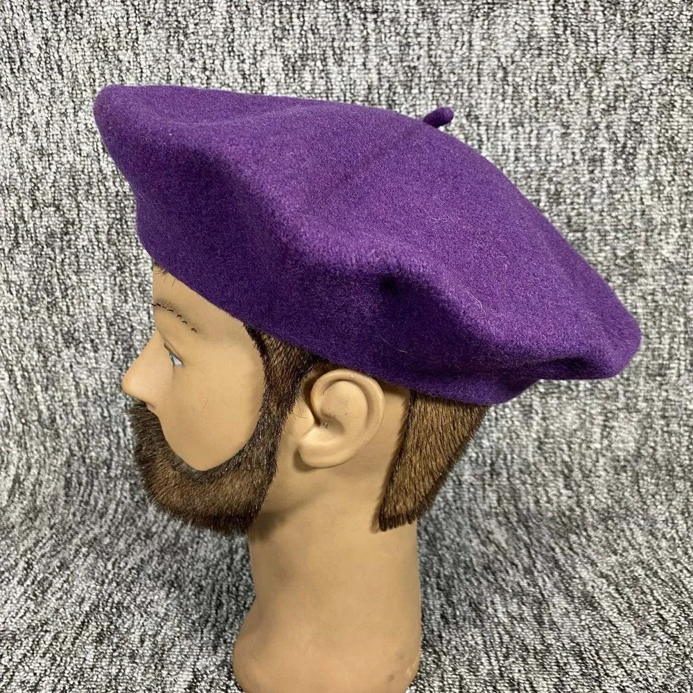Beret Basque Wool Beret Unisex One‎ Size Purple De Luxe Vintage Artist Hat